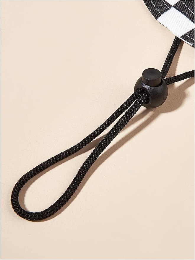 Grid Pattern Dog Hat with Ear Hole Round