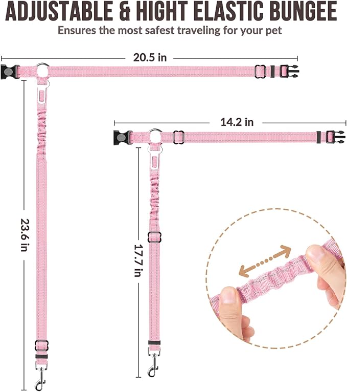 Lukovee Dog Car Seat Belt 2 Pack