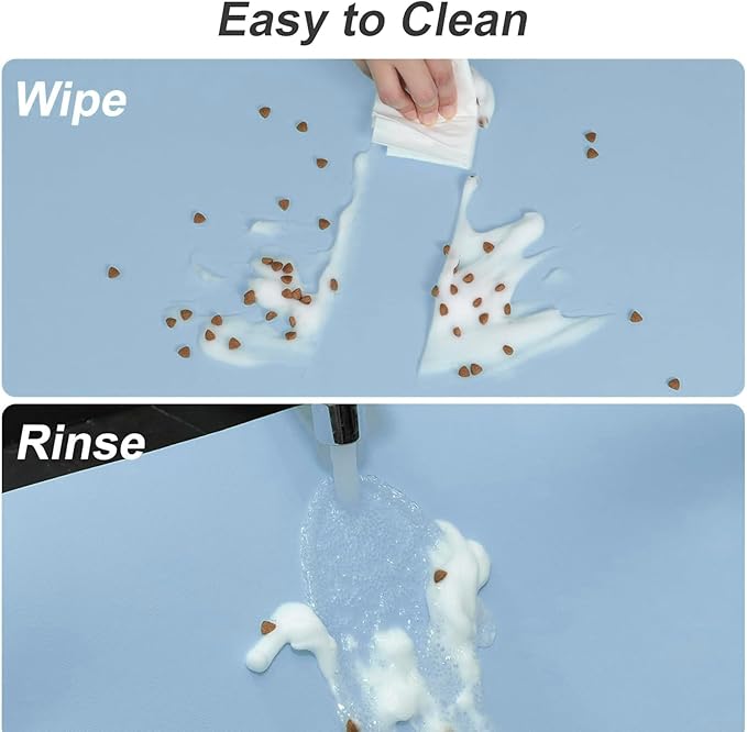 Absorbent Dog Bowl Mat for Food and Water-