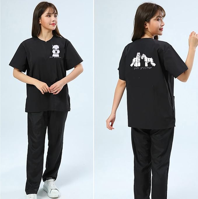 Gliitatu Dog Pet Grooming Smock for Women Men