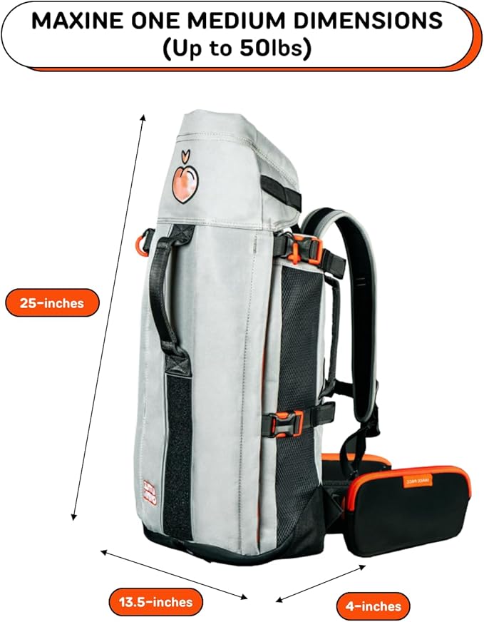 The Maxine One Dog Backpack Carrier with Snacc Pacc Hip Belt by LITTLE CHONK 50 lbs
