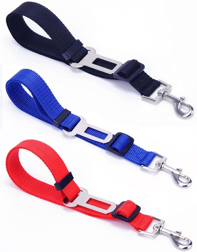 Generic 3 Pcs Adjustable Pet Dog Cat Safety Leash Car Vehicle Seat Belt Harness Seatbelt Universal Pet Safety Belt