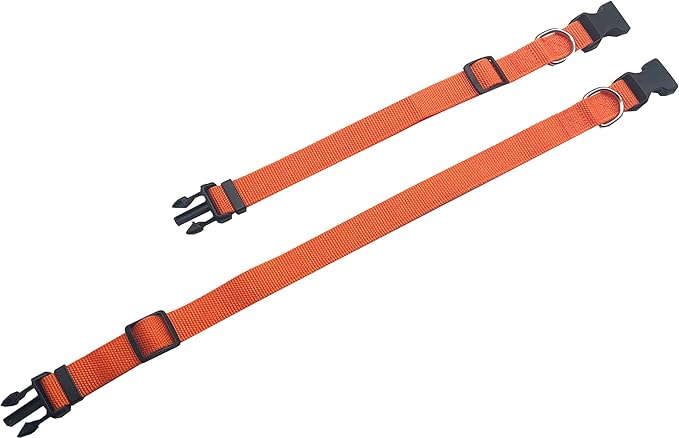 Adjustable Nylon Dog Collar 1 Inch 3/4 Inch 5/8 Inch (L(1" x 16-23"), ORANGE)
