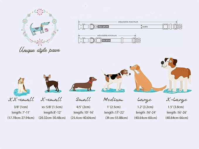 Unique style paws Dog Collar Metal Buckle Collar