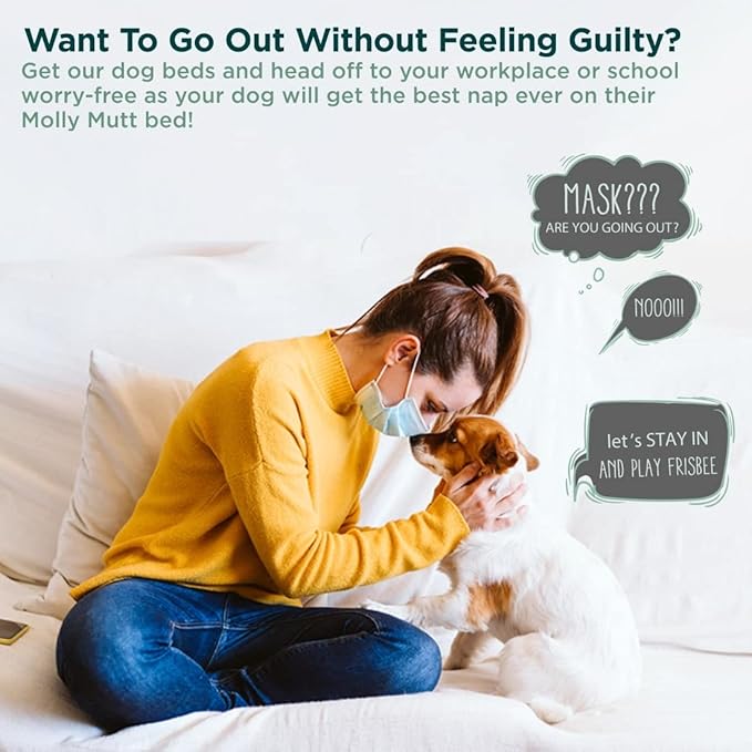 Molly Mutt Huge Dog Bed Cover -Royals 36”X 45”X 5’’ - 100% Cotton