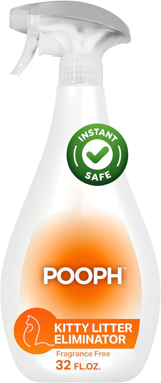 POOPH Kitty Spray - Odor Eliminator, 32oz - Dismantles Odors on a Molecular Basis, Cats, Freshener, Eliminator, Urine, Poop, Pee, Deodorizer, Fresh, Clean, Furniture, Potty, Safe