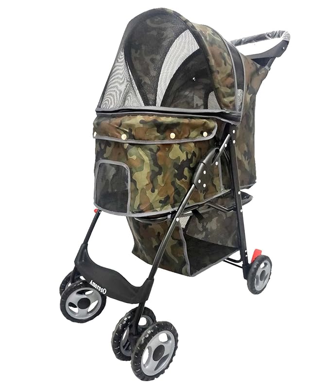 AmorosO 4 Wheels Pet Convenient Stroller