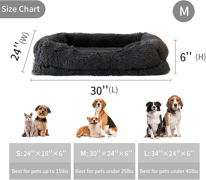 Medium Dog Bed Cat Bed Fluffy Plush Dog Crate Beds for Medium Dogs Anti-Slip Pet Bed Dog Crate Pad Sleeping Mat Machine Washable (Medium