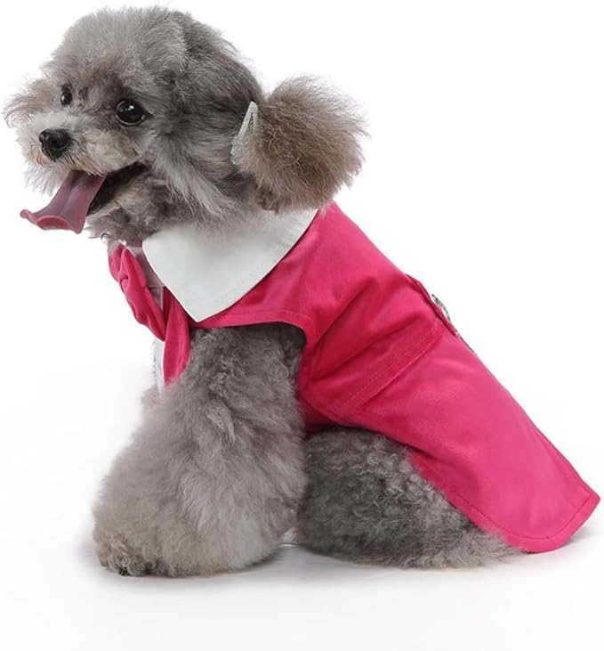 Puppy Velvet Tuxedo with Detachable Bowtie Prom Wedding Formal Wear Prince Costume for Small Dog (X-Small