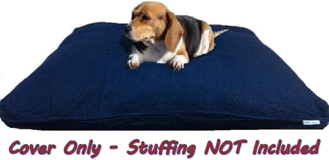 Dogbed4less DIY Durable Blue Denim Pet Bed External Duvet Cover and Waterproof Internal Case for 37"X27"X4" Medium Large Dog Bed