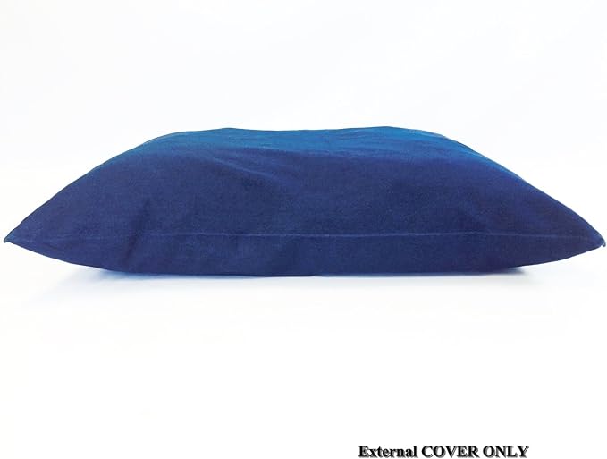 36"x29" Medium Size Removable Zippered Heavy Duty Durable Blue Denim Jean Cover Case for Small to Medium Dogs Fits 34"x27"x3" Pad Bed Size