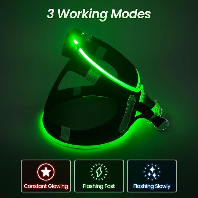 PcEoTllar Light Up Dog Harness
