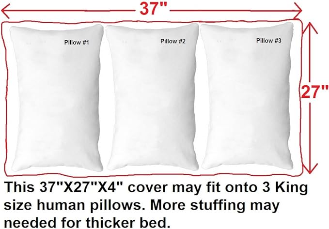 Dogbed4less DIY Pet Bed Pillow Brown MicroSuede Duvet Cover and Waterproof Internal case for Dog and Cat at 37X27X4 Inch