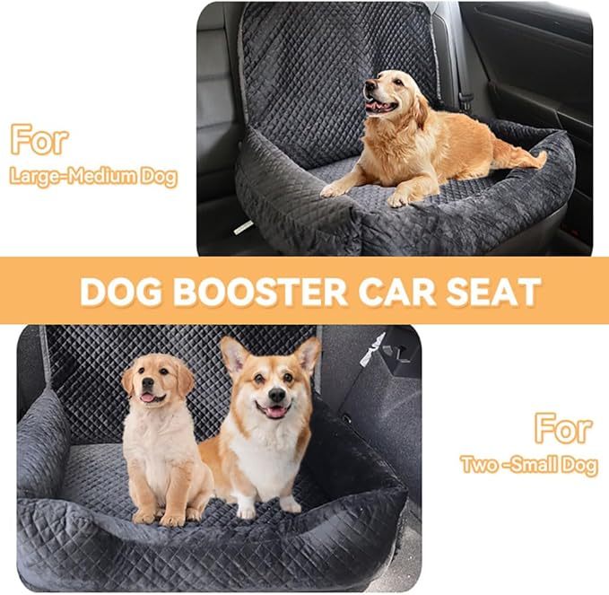 Dog Car Seat Bed for Medium Dogs or 2 Small Dogs
