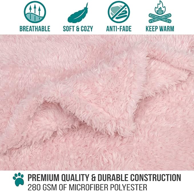 PetAmi Dog Blanket for Small Dogs Pink 24x32