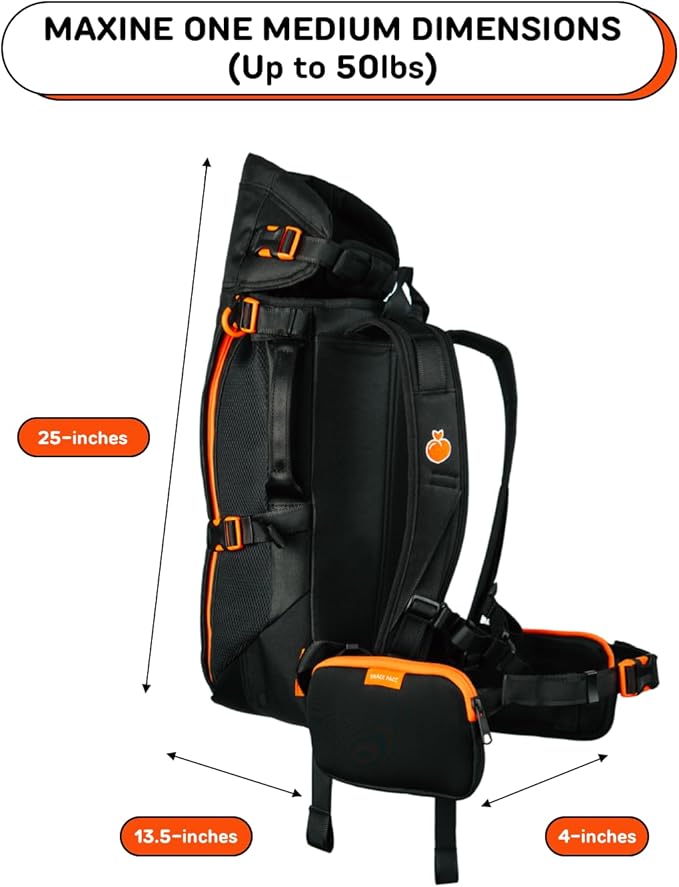 The Maxine One Dog Backpack Carrier with Snacc Pacc Hip Belt by LITTLE CHONK 50 lbs
