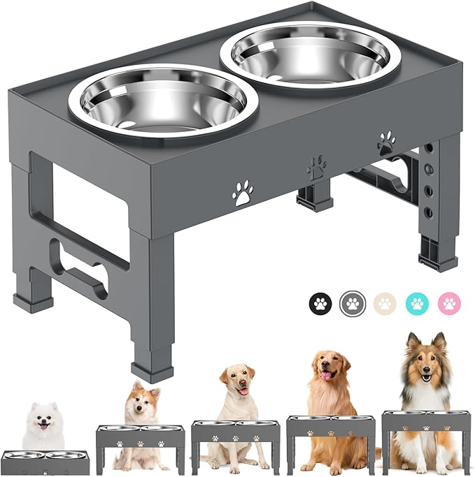Elevated Dog Bowls 5 Height 2 Stainless 3.1”, 9”, 10”, 11”, 12”
