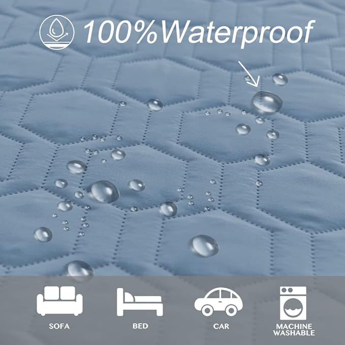 Waterproof and Anti-Slip Dog Bed Cover and Pet Blanket Sofa Pet Bed Mat ,car Incontinence Mattress Protectors Furniture Couch Cover for Most Cats Dogs (82x82- Stoneblue)