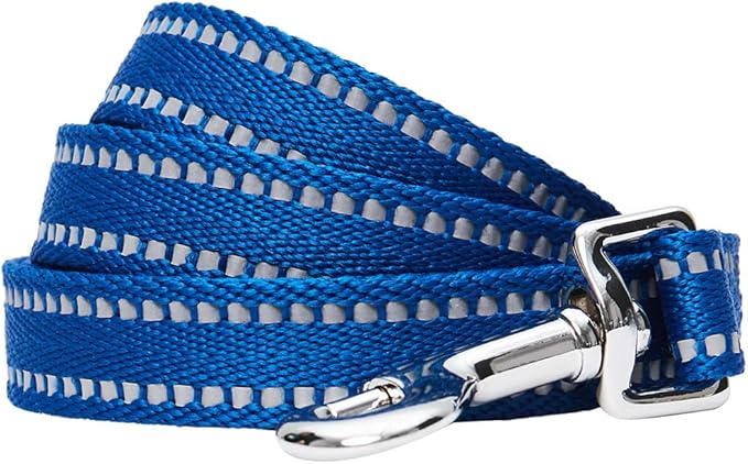 Blueberry Pet Essentials Pastel Color Reflective Matching Dog Harness Vest and Leash Set in Navy 4 ft