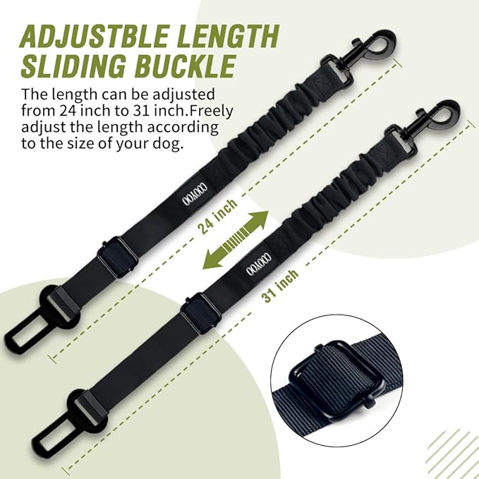 COOYOO Dog Seat Belt 3 Piece