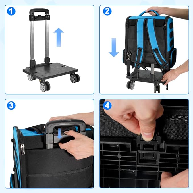 Rolling Cat Carrier Airplane Approved Pet Carrier with Wheels