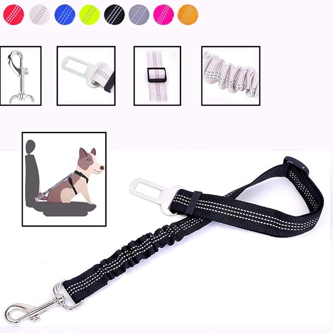 Pet Safety Belt Dog Seat Belt Adjustable 360°