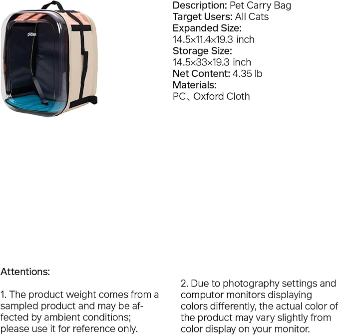 pidan Cat Backpack Cat Carrier Backpack Bag