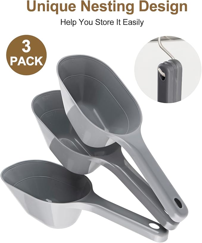 3 Pack Dog Food Scoop Set 1 Cup