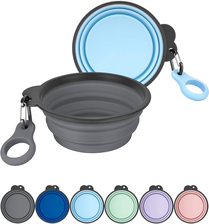 Aonkey Collapsible Dog Bowls with Bottle Carrier 2 Pack 15oz