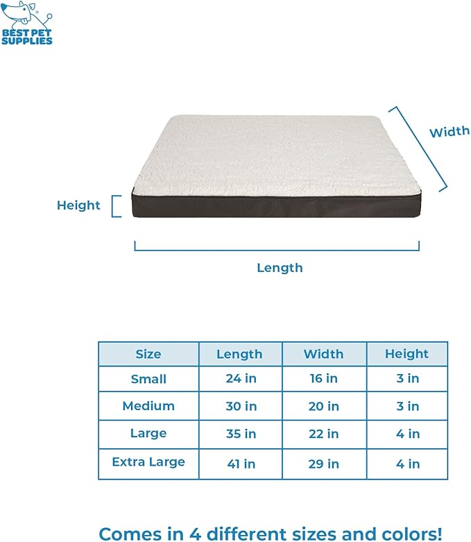 Best Pet Supplies Cute Dog Crate Mat Flat Bed with Waterproof Exterior 24X16X3