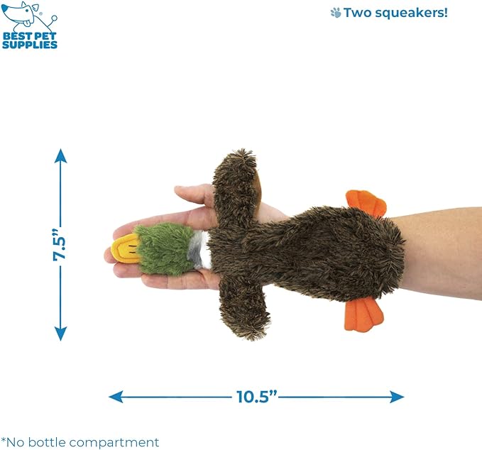 Best Pet Supplies 2-in-1 Stuffless Squeaky Dog Toys with Soft 1Wild Duck,