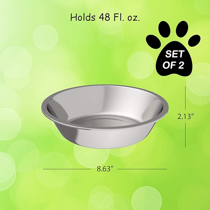 PETMAKER Stainless-Steel Hanging Pet Bowls for Dogs & Cats-Cage 2, 48oz