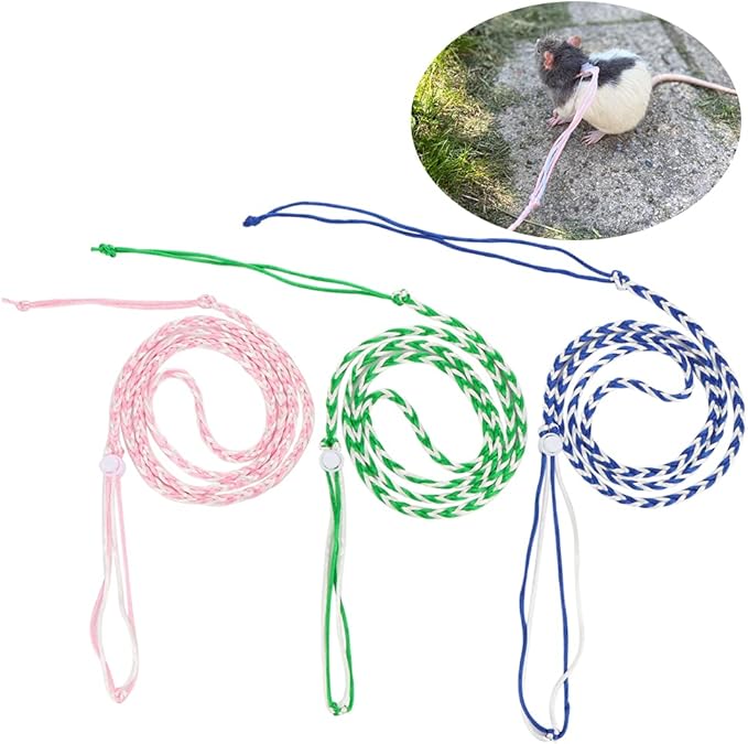 3 Pack Adjustable Hamster Leash Harness for Chinchilla