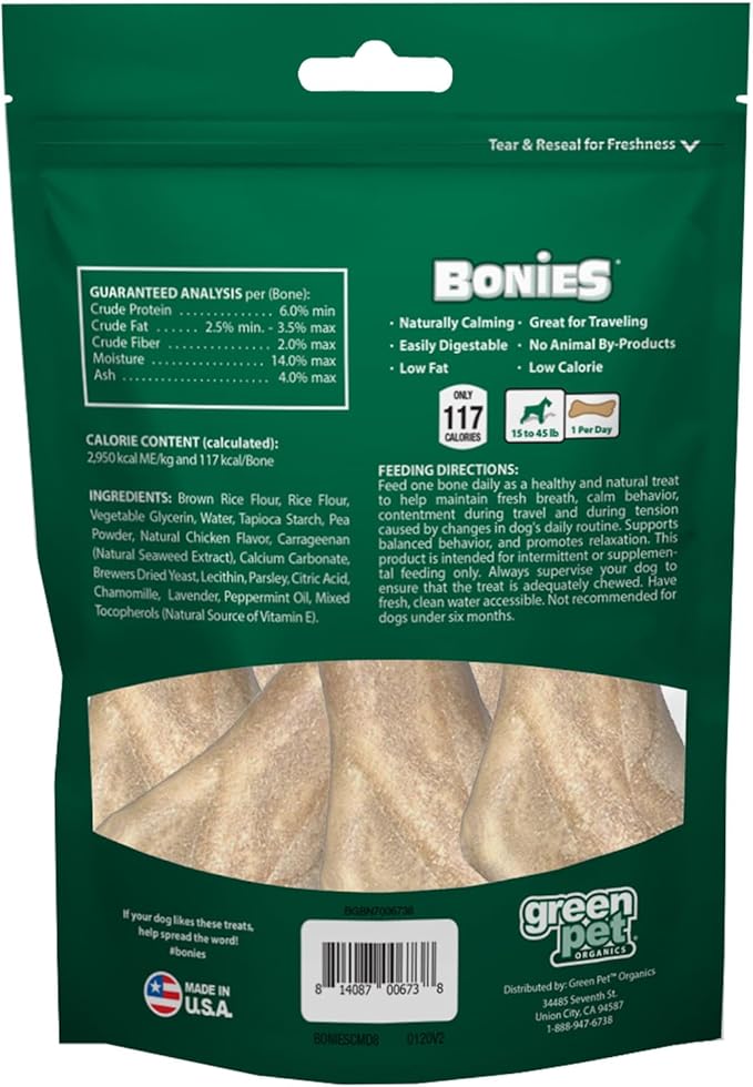 Bonies Natural Calming Formula Medium-Sized Single Bone 8 Bones