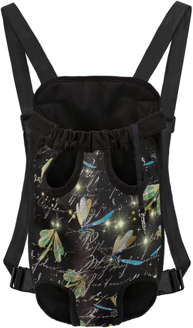 Dragonfly Design Sling Bag for Cat and Dog Shoulder Straps Travel Backpack