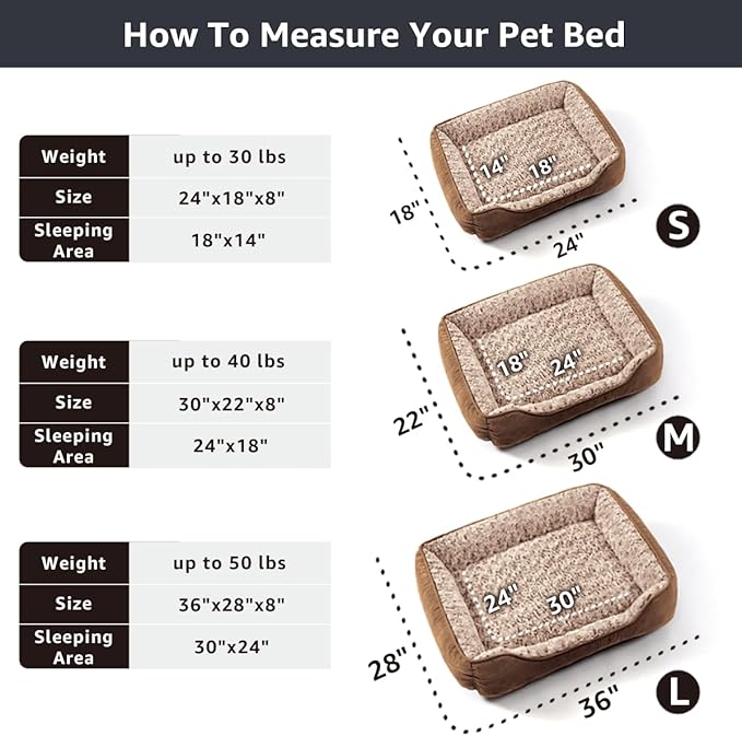 Dog Beds for Medium Sized Dog 30"x22",Brown