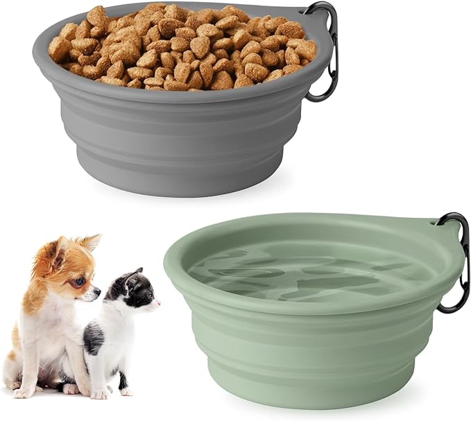 Collapsible Dog Bowls 2pcs for Puppy Bowl
