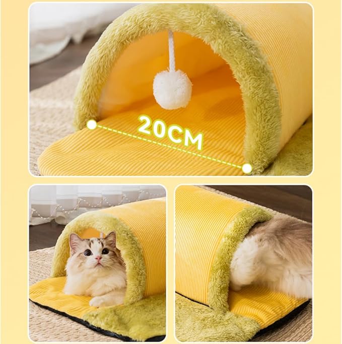 Pet Self-Warming Bed Cat Tunnel Bed (Large(28"*28"*24"))