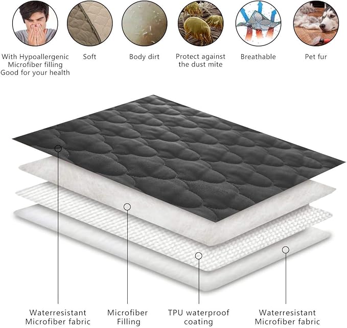 SPXTEX Dog Bed Cover Washable Pee Pads Dog Blankets for Puppy Large Dog Cat 1 Piece(52"x82",Dark