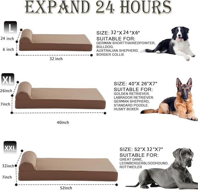 Dog Beds Orthopedic Faux Leather Extra Large Dog 52 * 32 in