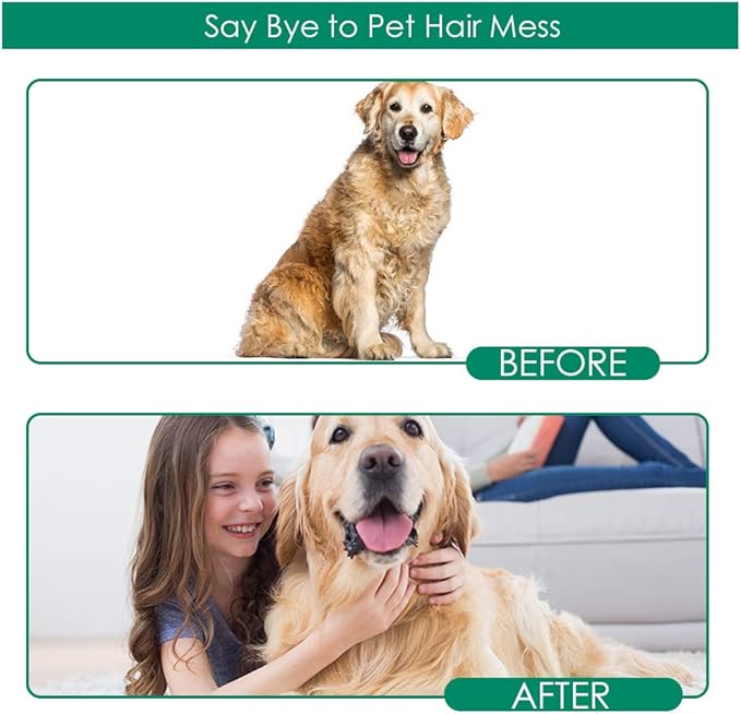 DELOMO Pet Hair Remover Gloves 255 Tips, 2 Count