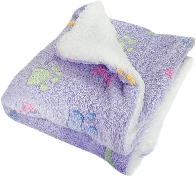 Klippo Double Layered Ultra Plush Dog/Puppy Blanket/Mat/Padding/Cover/Throw/Spread (Bones/Paws