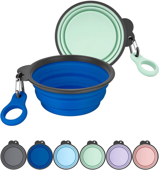 Aonkey Collapsible Dog Bowls with Bottle Carrier 2 Pack 37oz