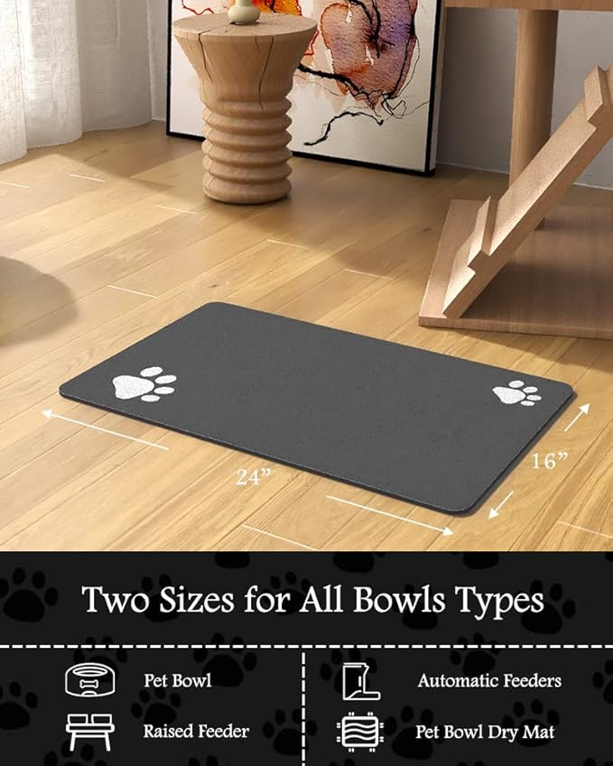 Pet Feeding Mat-Absorbent Dog Mat for Food and