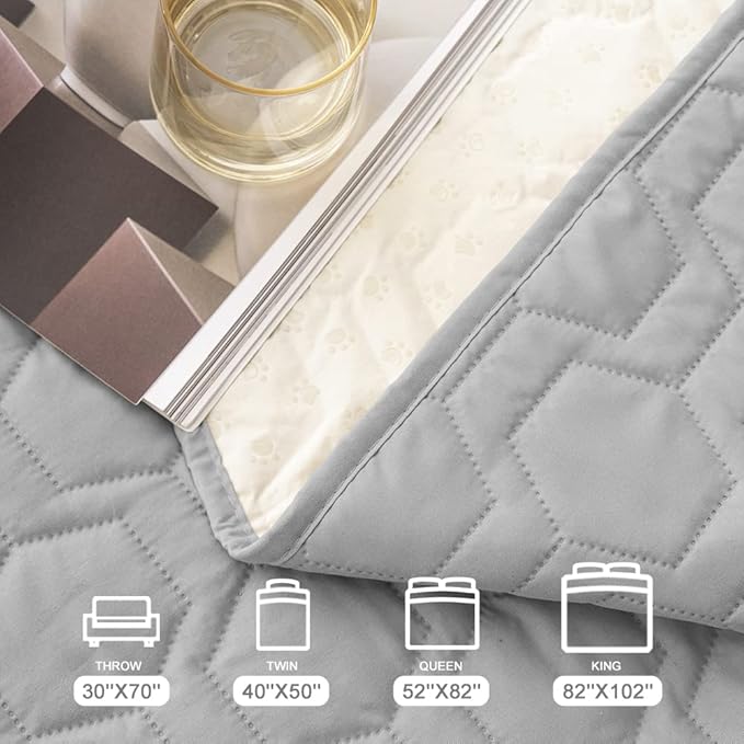 Waterproof and Anti-Slip Dog Bed Cover and Pet Blanket Sofa Pet Bed Mat ,car Incontinence Mattress Protectors Furniture Couch Cover for Most Cats Dogs