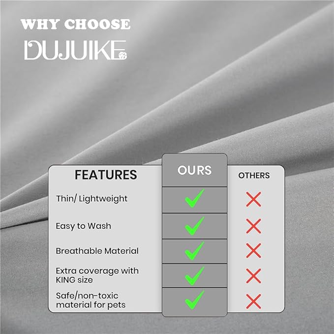 DUJUIKE Waterproof Bed Cover for Dog and Cats 100% Waterproof 98 * 90 inch,