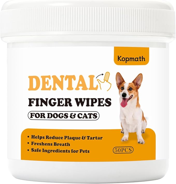Teeth Cleaning Finger Wipes Cats,50 Ct,Unscented