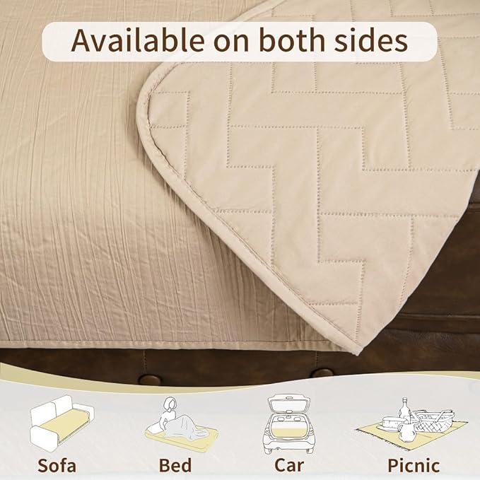 Ameritex 100% Waterproof Dog Bed Blankets double Sided Dog Couch Cover Knurling Pattern pet bed cover Reversible Furniture Couch Sofa Car for Puppy Kids (82x120 Inch(Pack of 1)