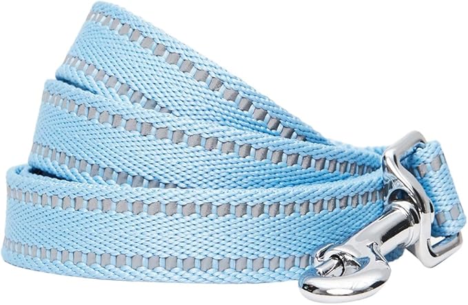 Blueberry Pet Essentials Pastel Color Reflective Matching Dog Harness Vest and Leash Set in Baby Blue 5 ft