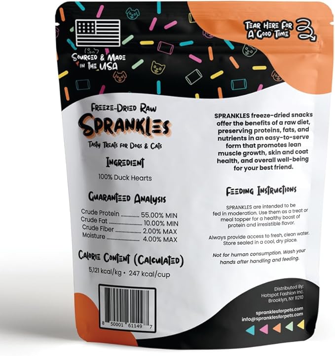 Freeze Dried Duck Treats for Cats & Dogs (6 Oz)